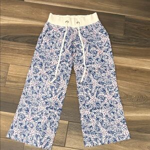 Lilly Pulitzer Blue and White Starfish Print The Beach Pant Size XS
